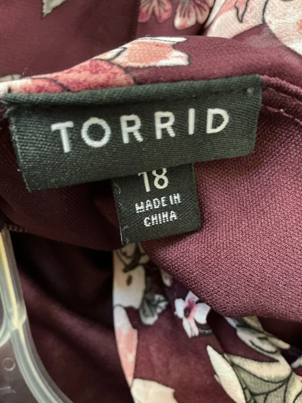 🌺Torrid burgundy floral print chiffon ruffled skater dress - Picture 6 of 9